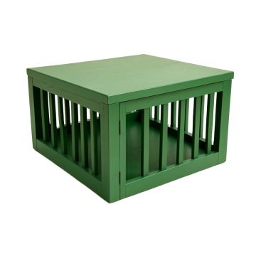 Laurel Canyon Empty Furniture-Style Pet Crate - Green