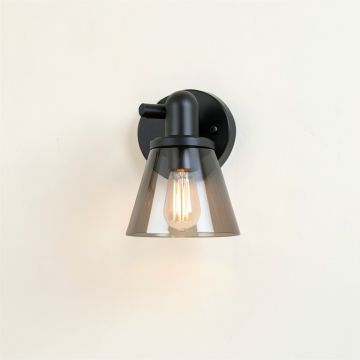 Pine Branch Wall Sconce Mounted On A Plain Wall - Black (synthetic illustration; no displayed measurements)