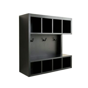Cliff Branch Wall-Mounted Entryway Organizer Shelf - Black