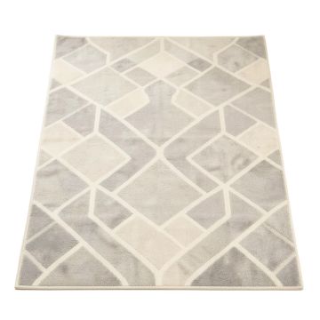 Connie Geometric Silver/Ivory Area Rug (synthetic illustration; no displayed measurements)