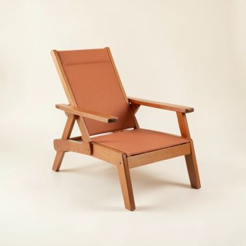 Slate Bridge Outdoor Lounge Chair - Terracotta (synthetic illustration; no displayed measurements)