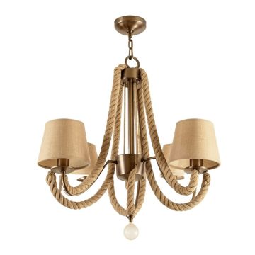 Cadwell 3 - Light Candle Style Globe Chandelier With Rope Accents