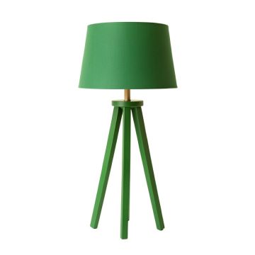 Clay Crossing Floor Lamp With A Plain Fabric Shade - Green