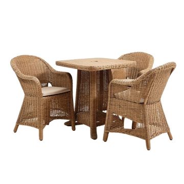 3 Piece Patio Bistro Set Outdoor Furniture Modern Rattan Wicker Chairs