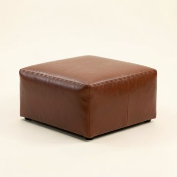 Bolin Leather Pouf (synthetic illustration; no displayed measurements)