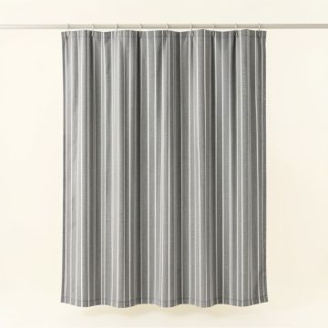 Shore Crest Shower Curtain Hanging Flat From A Plain Rod - Gray (synthetic illustration; no displayed measurements)