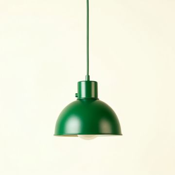 Summit Arc Pendant Light Suspended From One Plain Cable - Green (synthetic illustration; no displayed measurements)