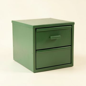 Juniper Bend Small-Parts Storage Drawer Cabinet - Green (synthetic illustration; no displayed measurements)