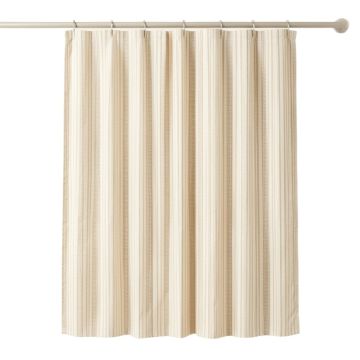 Summit Bend Shower Curtain Hanging Flat From A Plain Rod - Cream