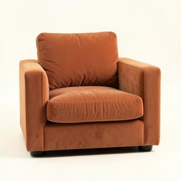 Shore Edge Upholstered Armchair - Terracotta (synthetic illustration; no displayed measurements)