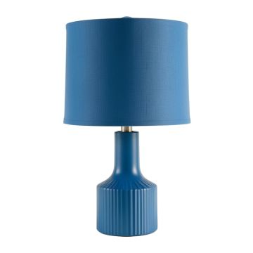 Wren Bend Table Lamp With A Plain Fabric Shade - Blue (synthetic illustration; no displayed measurements)