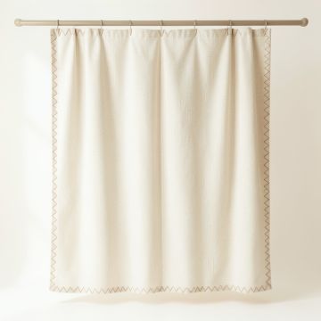 Lake Dale Shower Curtain Hanging Flat From A Plain Rod - Cream (synthetic illustration; no displayed measurements)