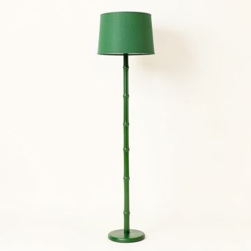 Lake Bluff Floor Lamp With A Plain Fabric Shade - Green (synthetic illustration; no displayed measurements)