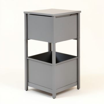 Clay Bend Freestanding Pull-Out Hamper Cabinet - Gray (synthetic illustration; no displayed measurements)