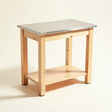 Eira Kitchen Cart With Stainless Steel Top (synthetic illustration; no displayed measurements)