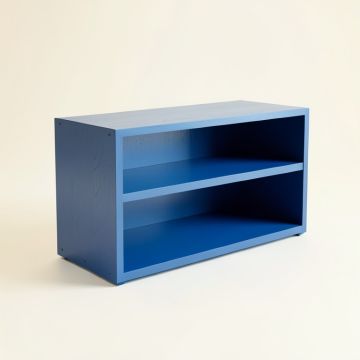 Hill Bend Low Bookcase - Blue (synthetic illustration; no displayed measurements)