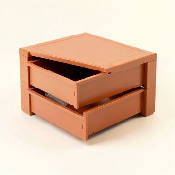 Vale Arc Small-Parts Storage Drawer Cabinet - Terracotta (synthetic illustration; no displayed measurements)