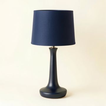 Olive Brook Table Lamp With A Plain Fabric Shade - Navy (synthetic illustration; no displayed measurements)