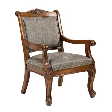 Kara Solid Wood Queen Anne Back Dining Chair In Antique Brown With Gray Undertones
