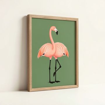 Festive Flamingos By Turnowsky - Graphic Art Print (synthetic illustration; no displayed measurements)