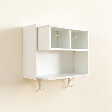 Maple Brook Wall-Mounted Entryway Organizer Shelf - White (synthetic illustration; no displayed measurements)