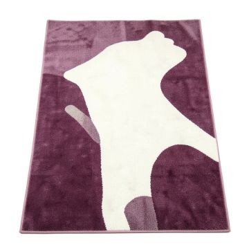 Bailes Abtract Plum/White Area Rug