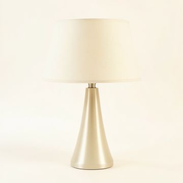 Cliff Dell Table Lamp With A Plain Fabric Shade - Ivory (synthetic illustration; no displayed measurements)