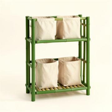 Laurel Dale Laundry Sorting Station With Plain Removable Bags - Green (synthetic illustration; no displayed measurements)