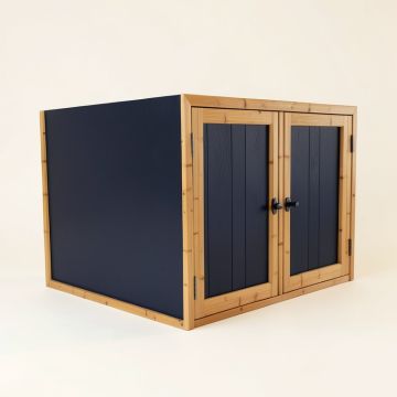 Holly Dell Empty Furniture-Style Litter Enclosure - Navy (synthetic illustration; no displayed measurements)