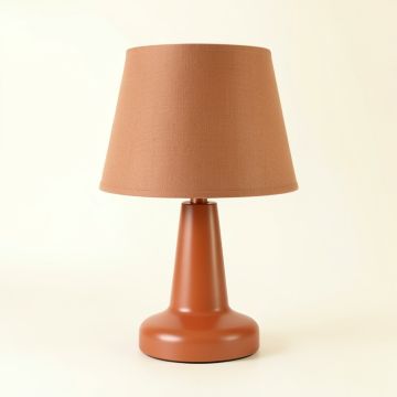 Holly Dale Table Lamp With A Plain Fabric Shade - Terracotta (synthetic illustration; no displayed measurements)