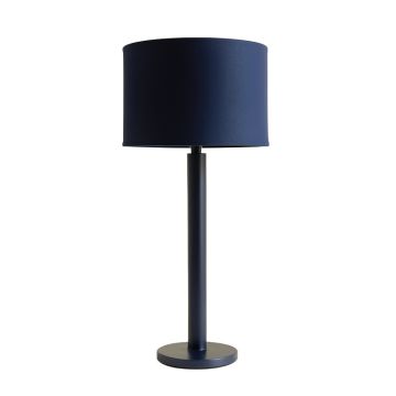 Hazel Brook Floor Lamp With A Plain Fabric Shade - Navy