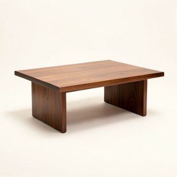 Cutshaw Mid-Century Modern Walnut Finished Coffee Table (synthetic illustration; no displayed measurements)