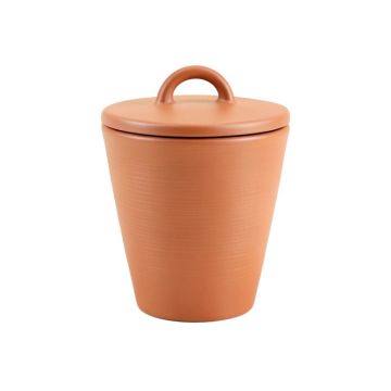 Reed Arc Storage Canister With Lid - Terracotta