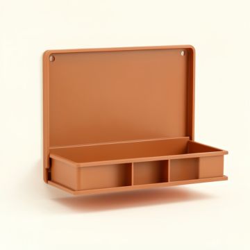 Oak Crest Empty Wall-Mounted Tool Organizer Panel - Terracotta (synthetic illustration; no displayed measurements)