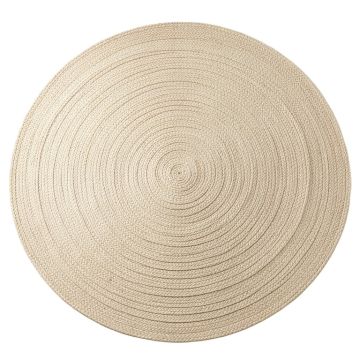 Slate Bend Round Area Rug - Beige