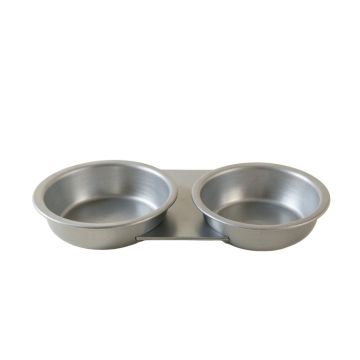 Hill Crossing Pet Feeding Stand With Two Plain Empty Bowls - Gray (synthetic illustration; no displayed measurements)