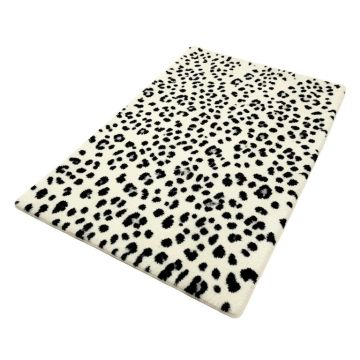 Contempo Animal Print Tufted Wool White/Black Area Rug