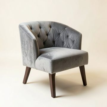 Anasophia Tufted Velvet Upholstered Side Chair In Gray (synthetic illustration; no displayed measurements)