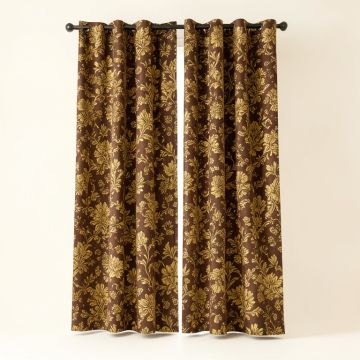Broadridge Ethnic Universe Icon Asian Spiritiual Culture Vintage Floral Motif Graphic Print & Text Semi-Sheer Rod Pocket Curtain Panel (synthetic illustration; no displayed measurements)