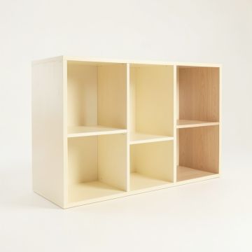 Wren Bend Desktop Shelving Unit - Cream (synthetic illustration; no displayed measurements)