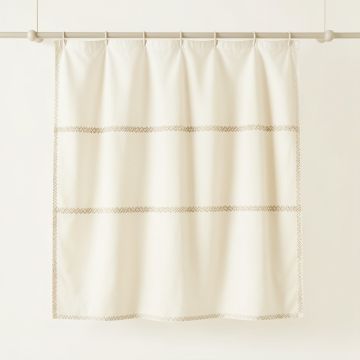 Maple Falls Shower Curtain Hanging Flat From A Plain Rod - Cream (synthetic illustration; no displayed measurements)