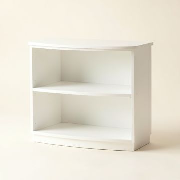 Cove Arc Low Bookcase - White (synthetic illustration; no displayed measurements)