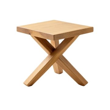 Animals Solid Wood Top Cross Legs End Table