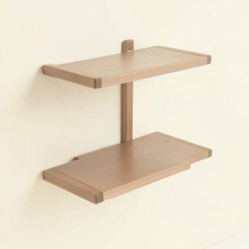 2 Piece Tiered Wall Shelf With Towel Bar (synthetic illustration; no displayed measurements)