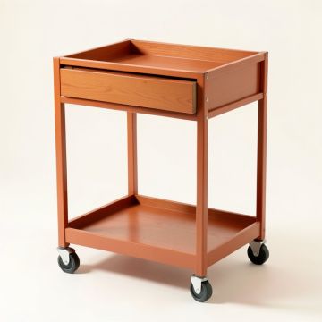 Dawn Bluff Empty Rolling Workshop Cart - Terracotta (synthetic illustration; no displayed measurements)