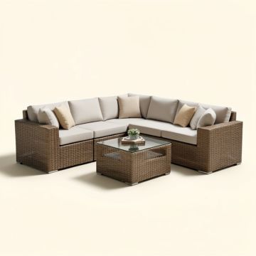 Outdoor Rattan Patio Furniture Set (synthetic illustration; no displayed measurements)