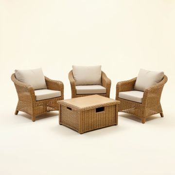 4-Piece With Storage Box Outdoor Conversation Set (synthetic illustration; no displayed measurements)