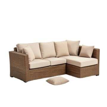 Grandfield Stance Outdoor 5 Piece Rattan Sofa Seating Group Set With Cushions