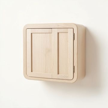 Ash Crossing Wall-Mounted Entry Cabinet - Beige (synthetic illustration; no displayed measurements)