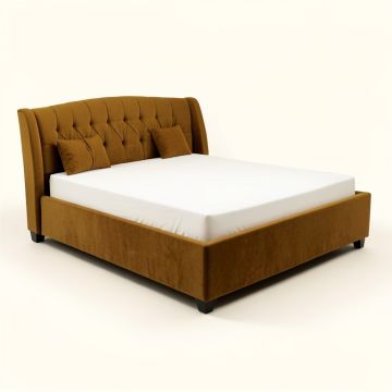 Soper Pu Velvet Queen Upholstered Platform Bed (synthetic illustration; no displayed measurements)